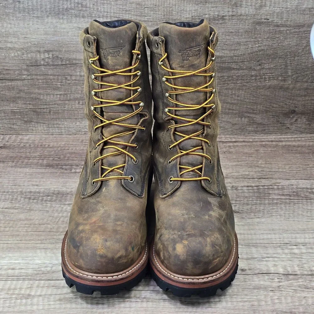 Red Wing 2217 Loggermax 9'' Men's 10 D Brown Leather Waterproof Steel Toe Boots